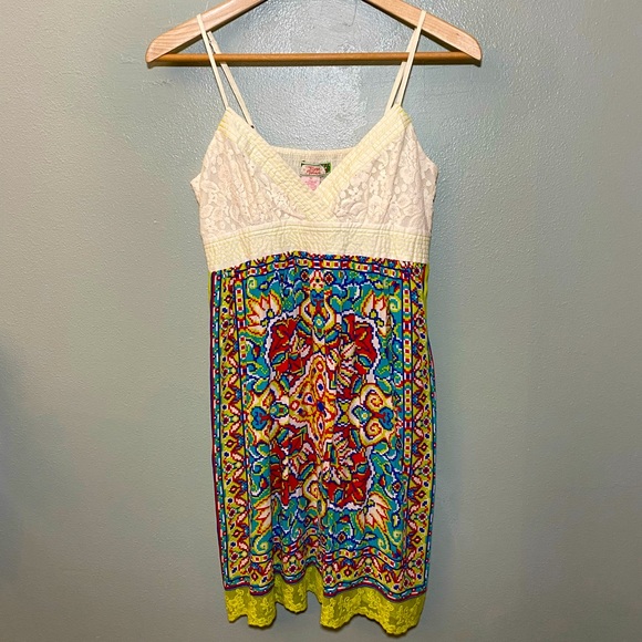 Colorful Patterned Mini Dress - Picture 1 of 4